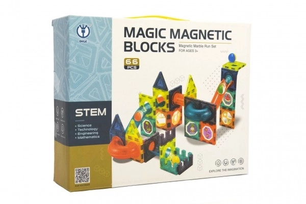 Magnetische bouwset kunststof 66 stuks in doos 31x25x8cm