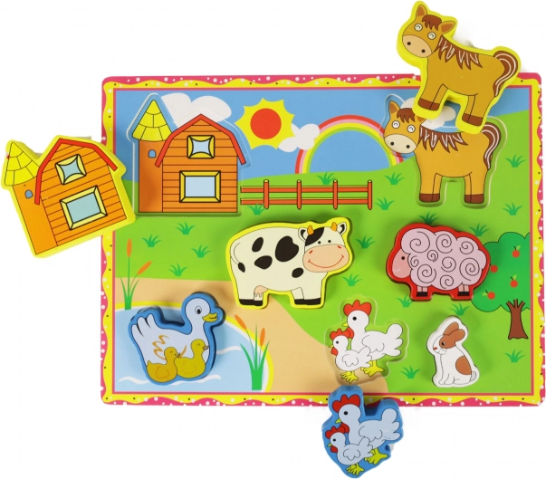 Puzzle encastrement 3D en bois Ferme