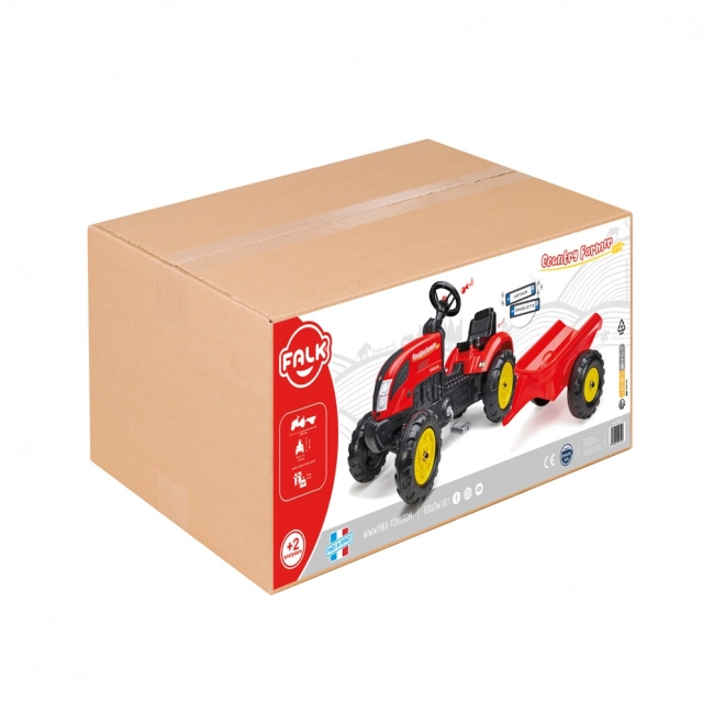 Rode kindertrapper met aanhanger