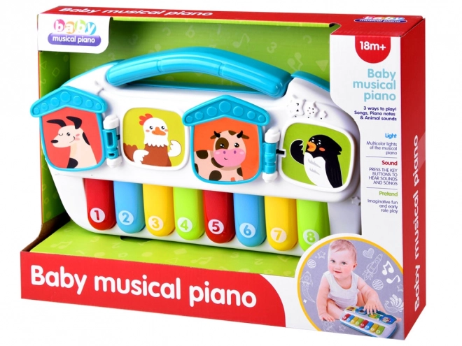 Vrolijk muziekpiano met dieren