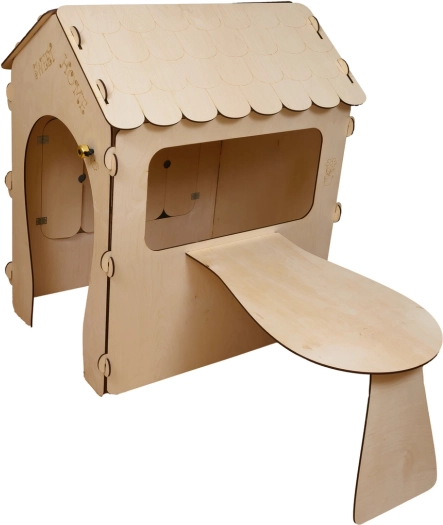 Kinderhaus mit Tafel und LED-Tisch 86 x 137 x 105 cm