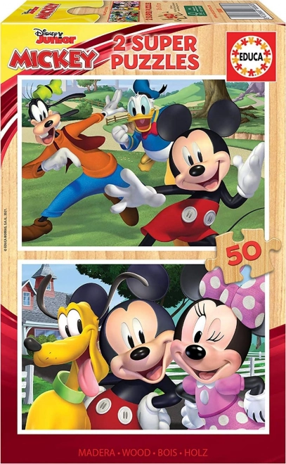 Wooden puzzles EDUCA MICKEY AND FRIENDS 2×50 pieces