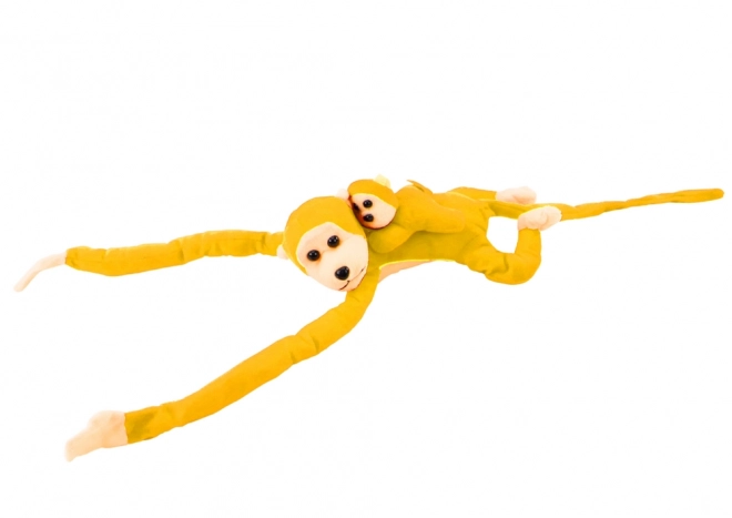 Pluchen aapje met kind geel 70 cm