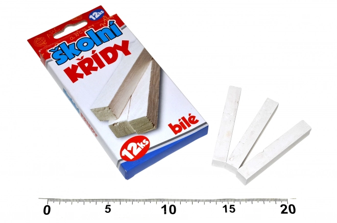 Witte schoolkrijtjes 12 stuks