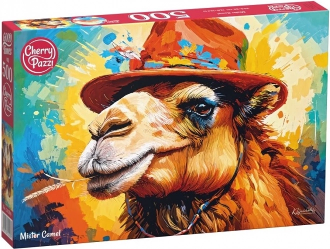 Puzzel CHERRY PAZZI – kameel met hoed, 500 stukjes