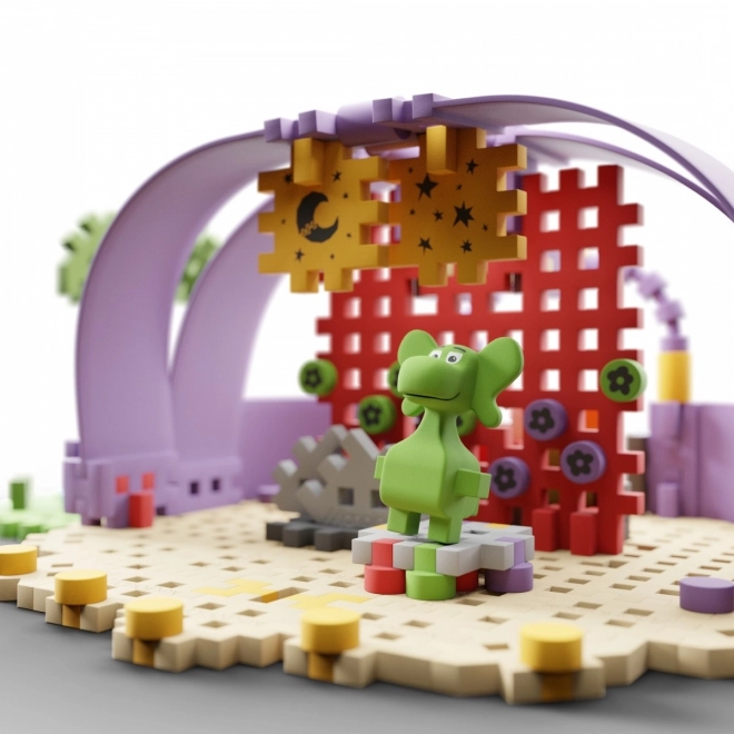 Creative Construction Set Mini Waffle - Diplodocus and Scene 148 Pieces