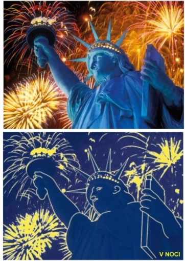 Dino glowing puzzle – radiant Statue of Liberty 1000 pieces