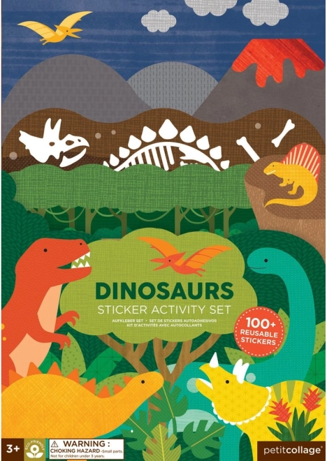 Petit Collage herbruikbare stickers – dinosaurus-scène