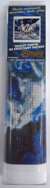 Creatief pakket diamantschilderen Witte Hengsten 30x40cm