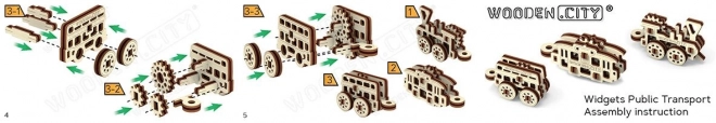 3D Puzzle Verkehrsmittel - Wooden City Mini-Set