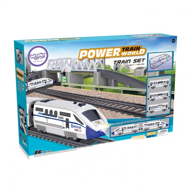 Elektrische treinen set Woopie met brug en tunnel