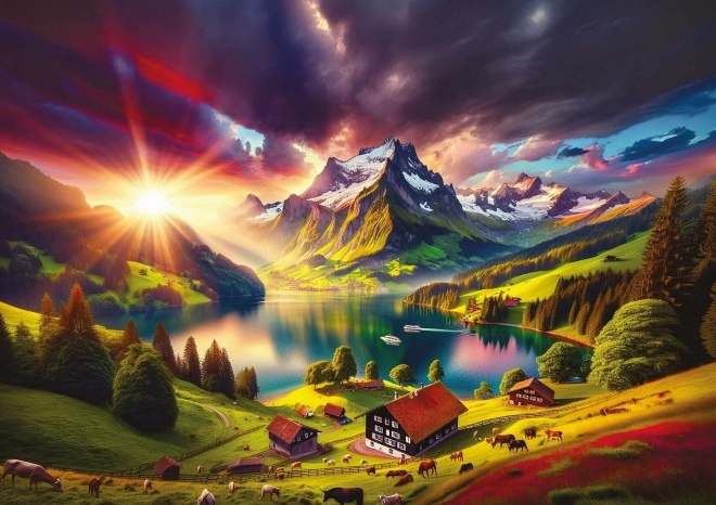 Puzzel Aan de Voet van de Alpen 500 stukjes