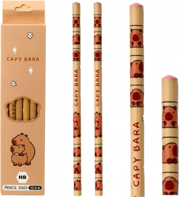 Set schetspotloden met capibara 12 stuks