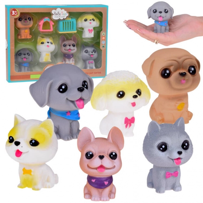 Rubber Dog Figurines Set
