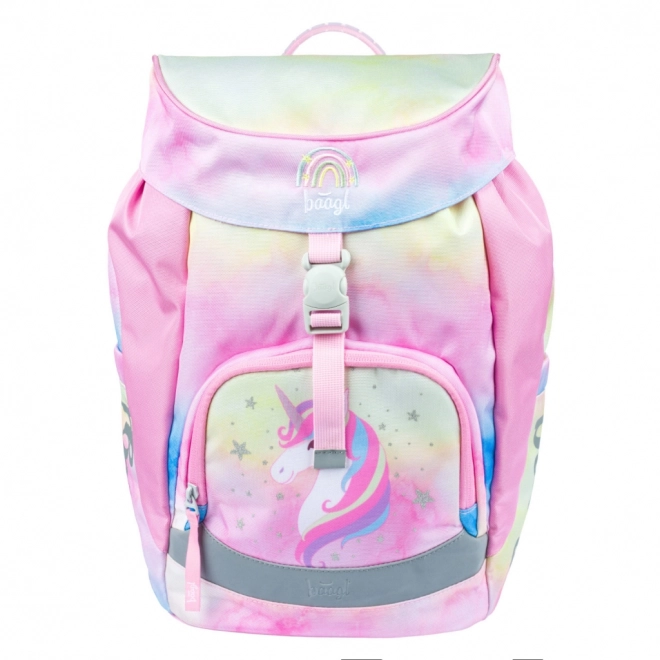 BAAGL SET 3 Airy Rainbow Unicorn: schooltas, pennenzak, zakje