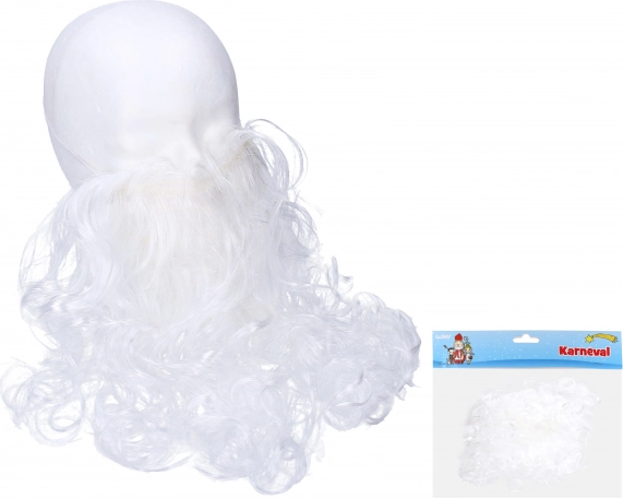White fake beard for a Saint Nicholas, wizard or grandpa costume