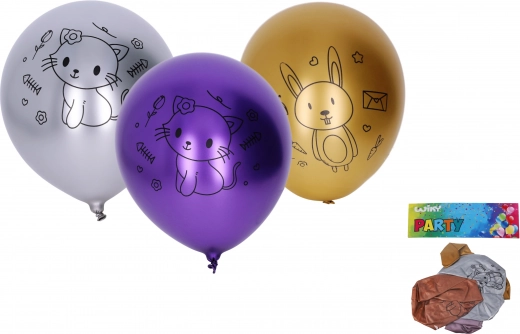 Inflatable Balloons - Chrome Animals, set of 5 pcs