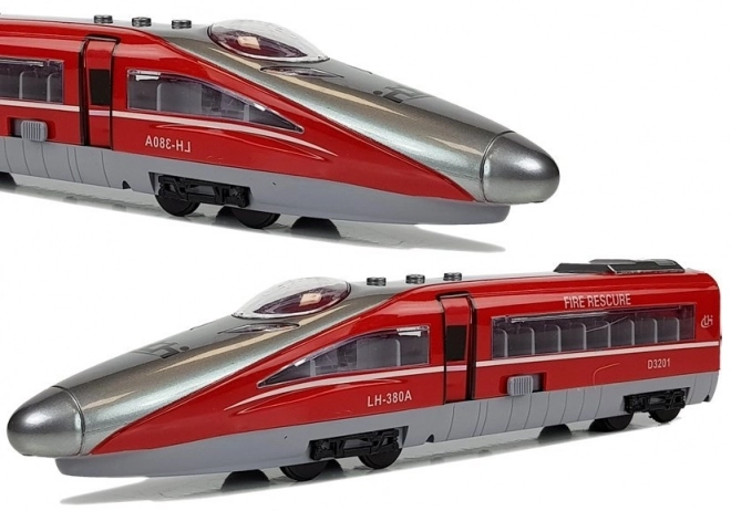 Zug Pendolino mit Antrieb Rot mit Geräusch und Licht