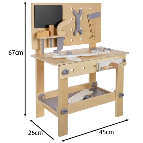 Kruzzel 24820 Kinder houten werkbank met gereedschap