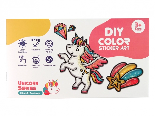 set raamstickers Eenhoorn DIY 8 kleuren met glitters
