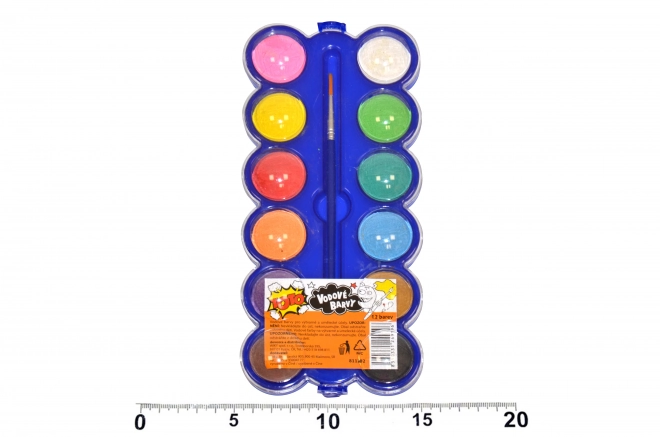 Waterverfset met penseel 12 stuks