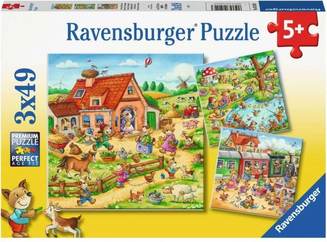 Ravensburger puzzle Holidays in the Countryside 3×49 pieces