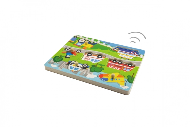 Holz-Sound-Puzzle Transportmittel Viga