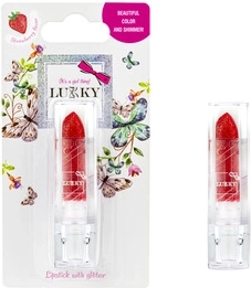 Lukky Kids Glitter Lipstick – Strawberry, Red
