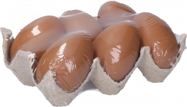 Decorative Plastic Eggs Brown 6 cm, 6 pcs