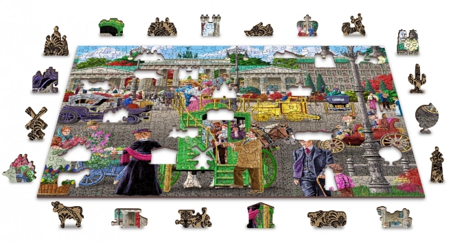 Holz-Puzzle mit Figuren - Pariser Platz in Berlin