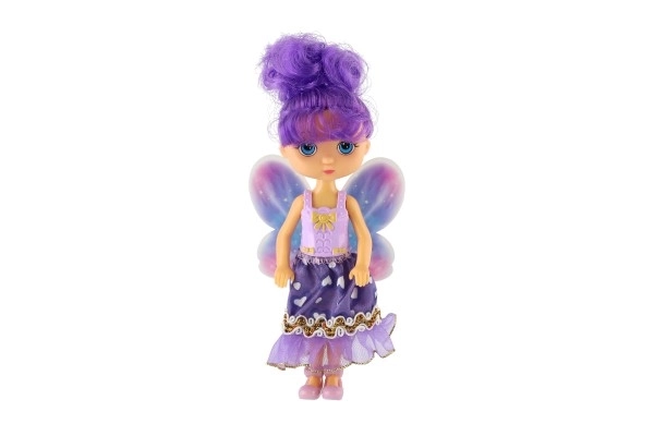 Pop fee met vleugels plastic 15cm 4 kleuren op kaart