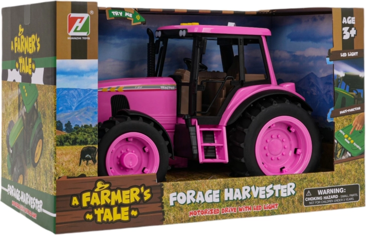 Tracteur rose avec fonctions lumineuses et sonores