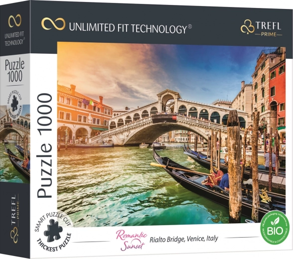 Puzzel TREFL UFT Romantic Sunset: Rialtobrug in Venetië, 1000 stukjes
