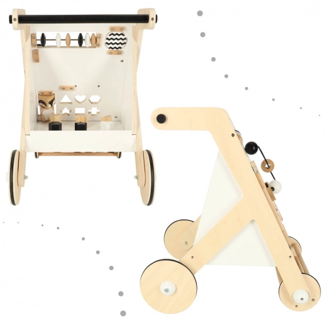 Houten educatieve loopwagen