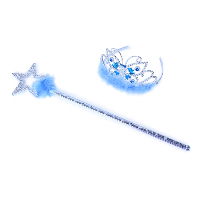Kroontje prinses met staf - blauw