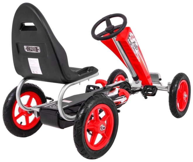 Gokart Full Ahead AIR met pedalen voor kinderen 3+ Rood + Verstelbare stoel + Opblaasbare wielen + Handrem