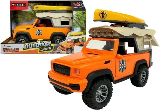Camping terreinwagen JEEP met licht en geluid en kajak
