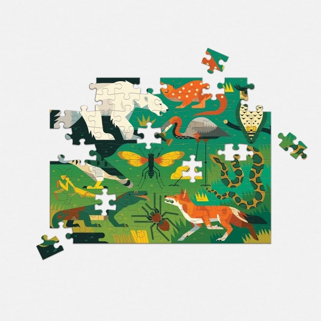 Mudpuppy Dubbelzijdige Puzzel Land- en Zeeroofdieren