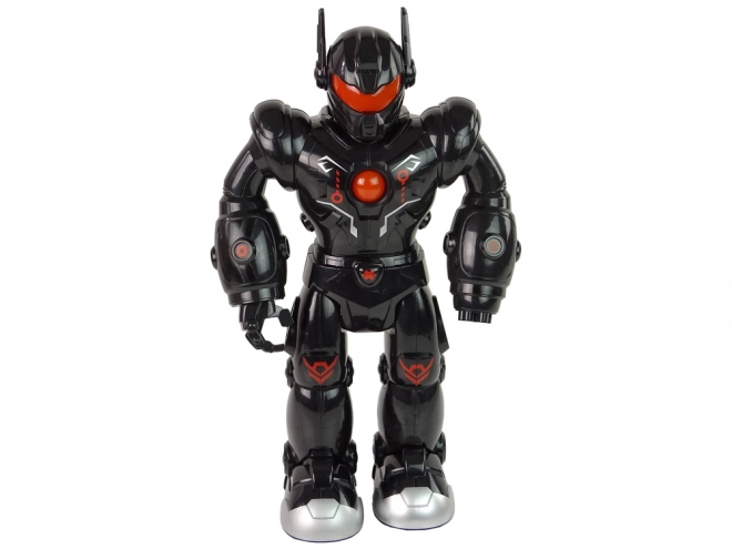 Interactieve robot loopt Geluid Licht zwart