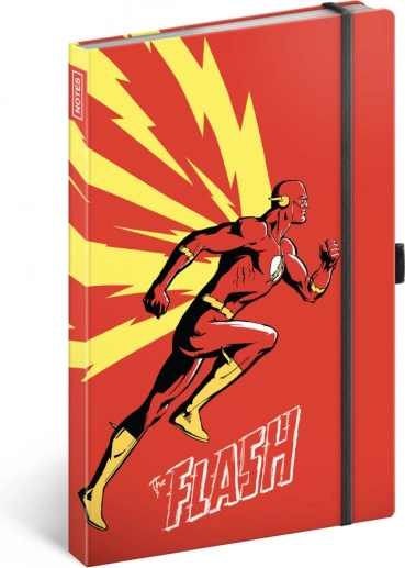 Ruled notebook THE FLASH with elastic band and pen loop