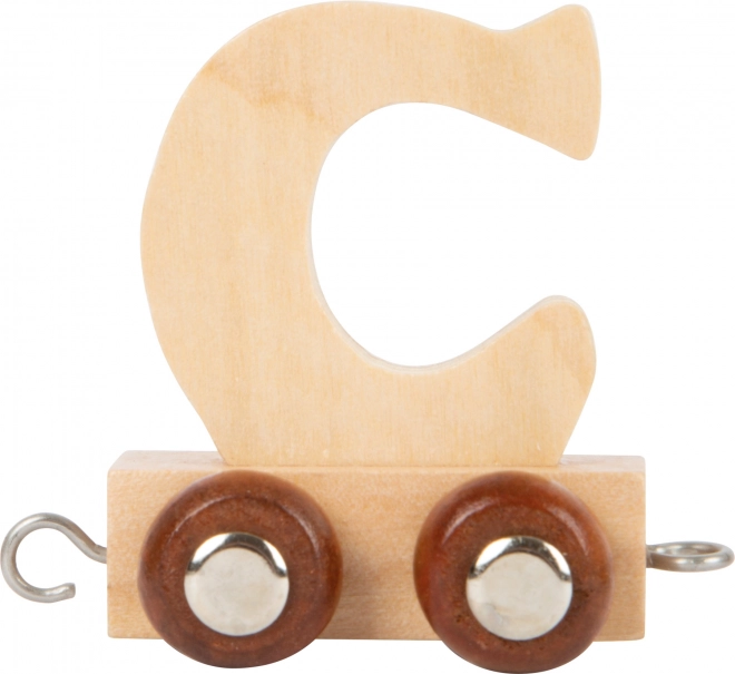 houten wagon met letter c voor small foot treinbaan