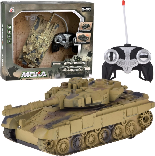 RC tank with rotating turret, lights and realistic sounds