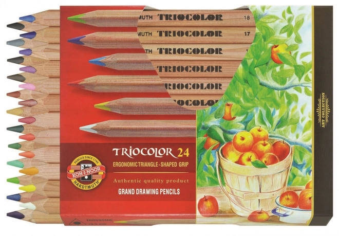 KOH-I-NOOR Driekantige kleurpotloden 3154 Triocolor Natur sterk 24 stuks