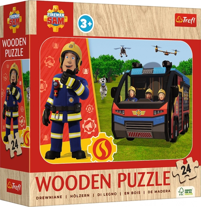 Houten puzzel BRANDWEERMAN SAM 24 stukjes