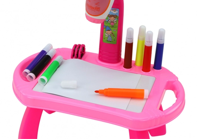Tekentafel met projector roze