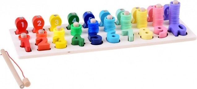 Wooden Educational Toy for Learning Numbers with Fish Pole