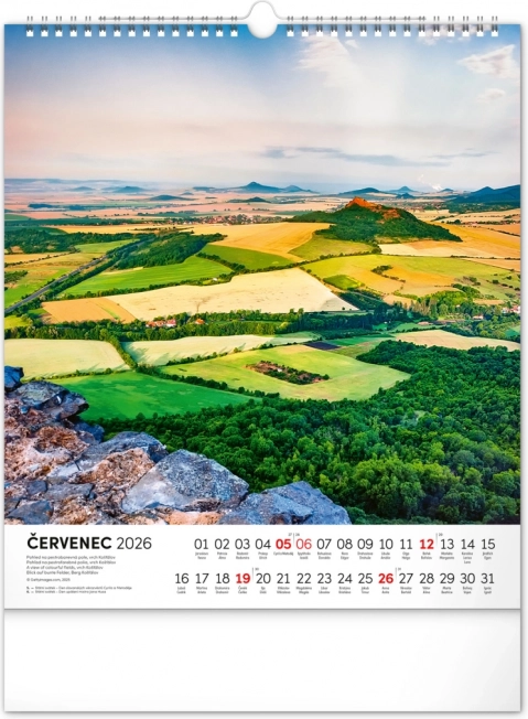 Wall Calendar Czech Republic 2026