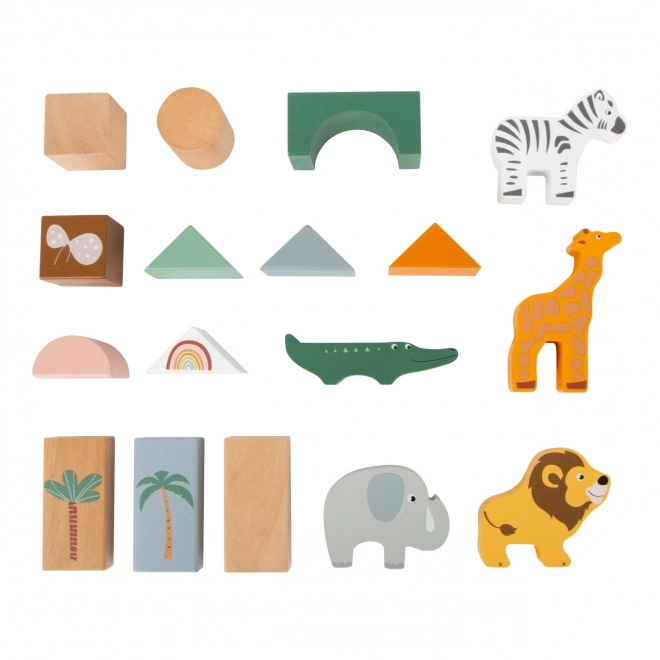 Wooden Building Blocks Safari for Kids