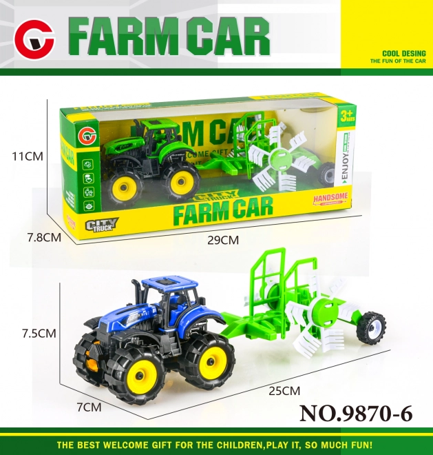 Tractor met aanhangwagen 25 cm