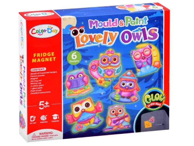 Creatieve set met uilenmagneten voor kinderen